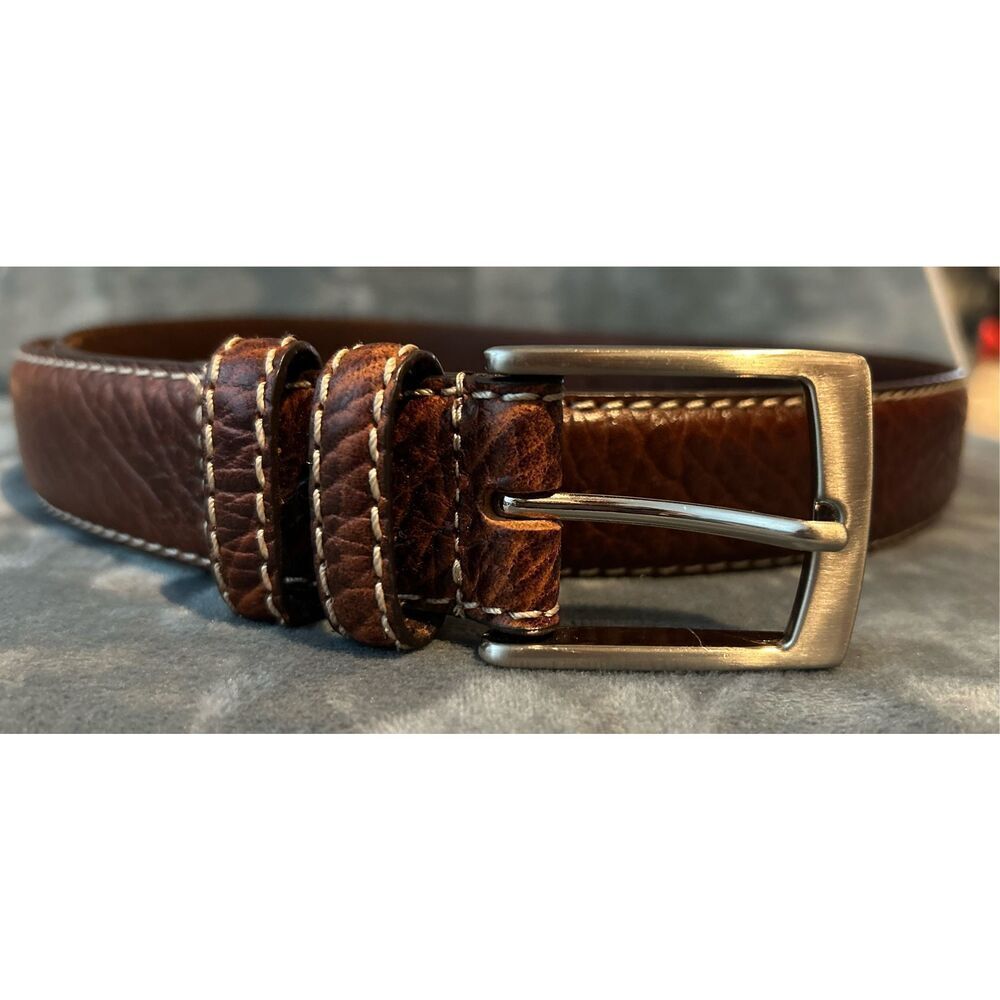 American Bison brown leather belt size 46. C21-7